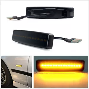 Pair Car Fender Dynamic LED Marker Light Sequential Turn Signal Lamp For BMW E39 - Picture 1 of 10