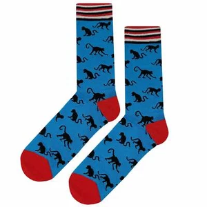 Neu mit Etikett Affenstreifen Anzugsocken Neuheit Herren 8-12 blau Crazy Fun Sockfly - Bild 1 von 4