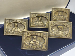 PORTUGUESE DISCOVERIES 500 YEARS Explorers Miniature Bronze Medals Complete set - Picture 1 of 14