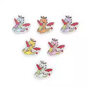 30pcs Dinosaur Series Wood Buttons for Sewing Scrapbooking Handmade Crafts Decor - Picture 1 of 9