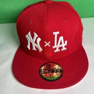 Size-7 5/8 New York Yankees X LA Dodgers World series 1981 Red New Era 59fifty - Picture 1 of 7