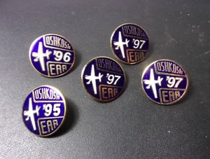Lotto di 5 spille da bavero Oshkosh Airshow EAA 1995 1996 e 1997 Airshow - Foto 1 di 3
