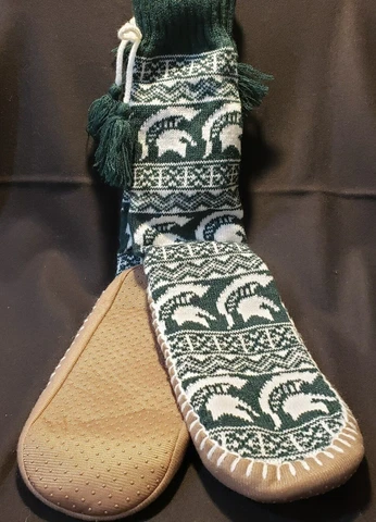 Michigan State Spartan slipper socks Cover