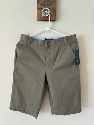 NWT Tommy Hilfiger Boys Size 16 Olive Green Chino Shorts 11.5" - Image 1 of 4