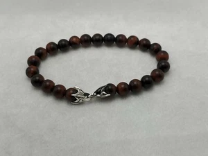 David Yurman Red Tiger's Eye Spiritual Bead Bracelet, 8mm length 8.5" - Picture 1 of 5