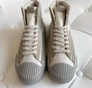 Mango Sneakers High Top Turnschuhe weiches Leder beige grau traumschön 38 - Bild 1 von 7