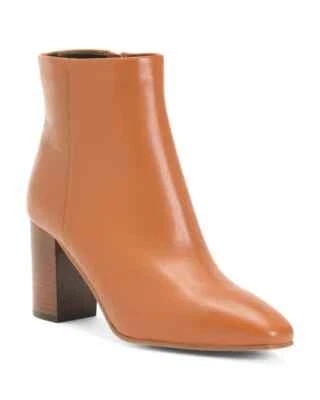 Botines AQUATALIA Florita de cuero de becerro pulido coñac nuevos con etiquetas talla 9M; 9,5M Foto 1 de 4