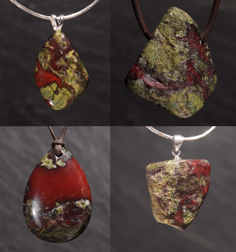 Unikat Edelstein Anhänger Drachenblut Jaspis Drachenstein für Ketten Steinschatz - Bild 1 von 1