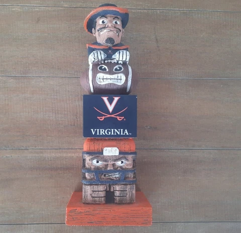 Virginia Cavaliers NCAA Football Team Mascot 12" Tiki Statue Totem Pole Cover