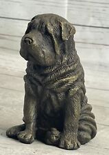 Lifelike Bronze Sculpture of a Shar Pei Dog - Handcrafted Pet Animal Lover Statu