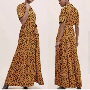 Maxi Camisa Vestido Estampado Guepardo Animal ANTHROPOLOGIE Porridge Vianne Talla 8 - Imagen 1 de 10