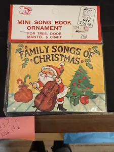 Vintage SSCO Weihnachtslieder Santa Mini Buch Ornament 6 Lieder 20 Seiten Taiwan - Bild 1 von 3
