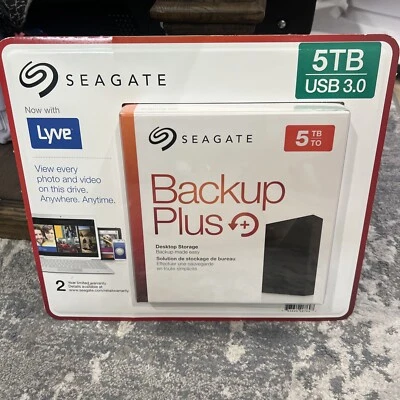 Seagate Backup Plus Hub 5TB Desktop Storage with Integrated USB Hub New Sealed - Image 1 of 3