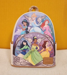 Loungefly Disney Princess Tiana Belle Mulan Ariel Jasmine Mini Backpack NEW - Picture 1 of 10