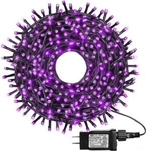 kemooie 500 LED Purple Halloween Lights, 164FT 8 Twinkle Modes Plug in Lights, - Picture 1 of 7