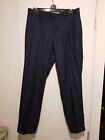 M&S mens blue check trousers 32/29in slimfit