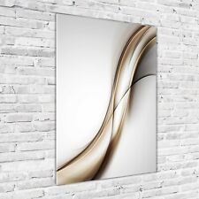 Wandbild Kunst-Druck auf Hart-Glas hochkant 70x100 Braune Welle