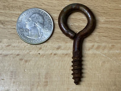 2" x 1" outer diameter (5/8" opening) Rusty Crusty SCREW EYE HOOK - Image 1 of 3