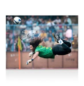 Foto firmata Rene Higuita Colombia: autografo iconico calcio scorpione - Foto 1 di 4