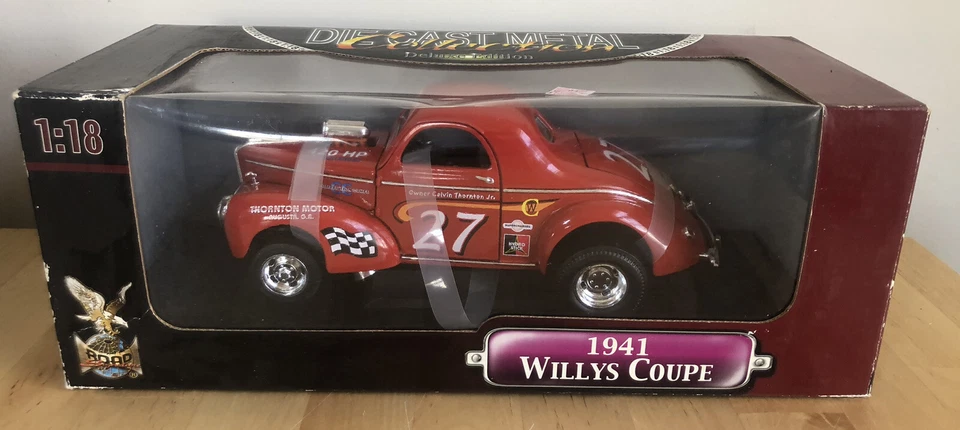 2001 Road Signature Deluxe Edition 1:18 Scale 1941 Willys Coupe Red #27 Die Cast - Image 1 of 4