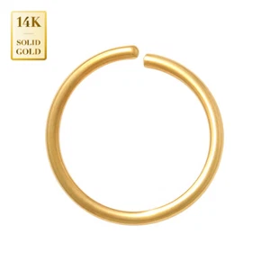 14K REAL Solid Gold Twisted Continuous Septum Body Hoop Ring Nose Cartilage 20G - Picture 1 of 5