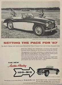 Austin Healey 100-Six Car Hambro Vintage Print Ad Advertisement 1957 - Picture 1 of 2