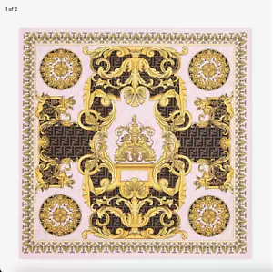 Brandneu Fendace Fendi by Versace Schal mehrfarbig rosa Seidenschal - Bild 1 von 6