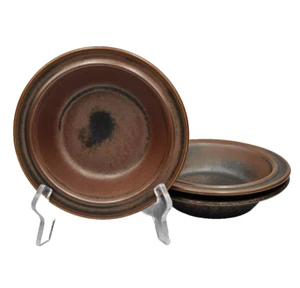 Arabia Of Finland RUSKA 3 Rim Cereal Bowls EXCELLENT MCM Brown Stoneware - Picture 1 of 5