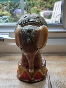 Vintage italienische Zirkus Elefant Kerze 15 cm hoch, bleifreier Docht sehr guter Zustand, beschriftet. - Bild 1 von 24