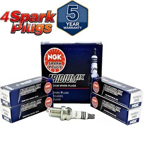 Set of 4 NGK 2668 - Heat Range 8 Iridium IX Spark Plugs BKR8EIX - Picture 1 of 6
