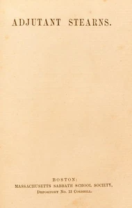 1872 1st HC; Adjutant Stearns: Massachusetts sabbath School-Boston - Imagen 1 de 11