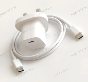 20W USB-C PD Plug Fast Charger + Type-C Cable For Galaxy TAB S7 FE Plus S6 5G - Picture 1 of 5