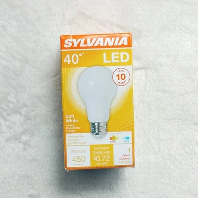 Sylvania Soft White LED Light Bulb 40W Equivalent A19 Efficient 6W Medium Base - Image 1 of 4