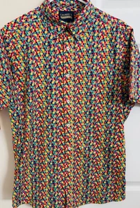 Daniel Cremieux PolkaDots Multicolored Mens Large Short Sleeve Button Up Shirt - Picture 1 of 7