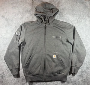 Carhartt Rain Defender Hoodie Mens Large Gray Loose Fit Full Zip Pennington - Picture 1 of 9
