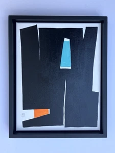 Mid Century Modern Artwork 11x14 Painting Framed Abstract Expressionist - Picture 1 of 5
