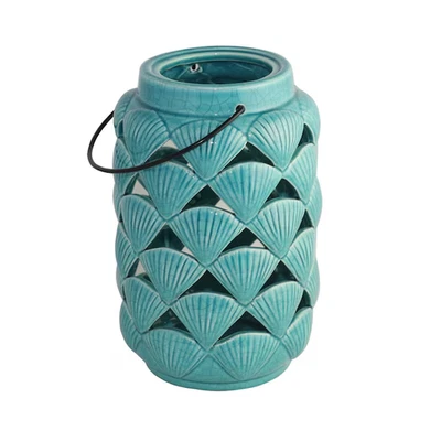 6 x 9 дюймов синий керамический столб из морской ракушки свеча уличный декоративный фонарь - Изображение 1 из 4