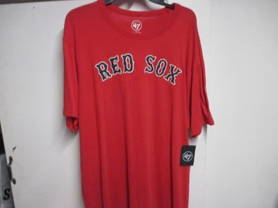 BOSTON RED SOX (47 BRAND) MENS TEAM T SHIRT (XXL) NWT RED W/"RAISED" LOGOS SOFT - Image 1 of 4