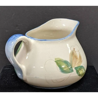 Jarrón jarra floral azul verde pintado a mano Secla Portugal firmado vintage  Foto 1 de 4