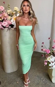 Babyboo Dress Maxi “Haven” Mint Green Size S Ruched - Picture 1 of 7