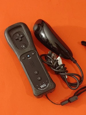Telecomando Nintendo Wii più controller - nero e originale OEM Nunchuck.  - Immagine 1 di 4