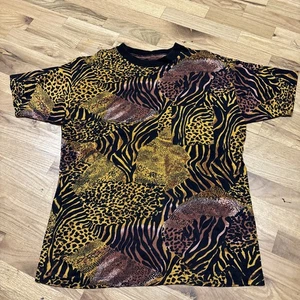 Camisa de manga corta para hombre talla L con estampado de leopardo en todo el campamento - Imagen 1 de 6