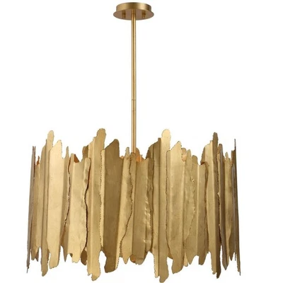 Lámpara de techo colgante Uttermost 21579 dorada 8 luces hoja de oro de 18 pulgadas Foto 1 de 4