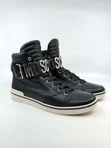 Moschino Herren Leder High Top Sneaker Logo Gürtelschnalle EU 43 US 10 - Bild 1 von 11