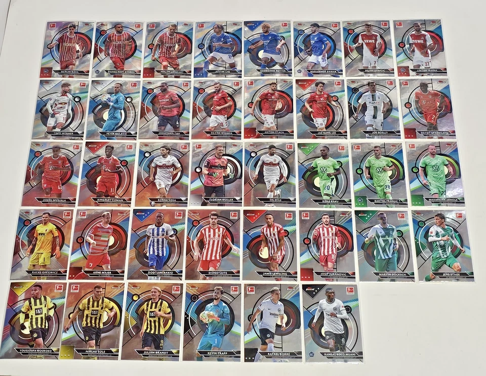 2023 Topps Finest Bundesliga LOT of 58 Refractors RC Inserts Serial # + Autos - Image 1 of 4