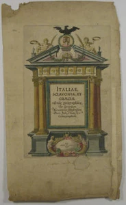 Eau forte de Mercator/Hondius, atlas, frontispice - Imagen 1 de 1