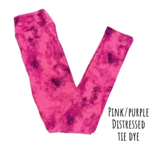 TC2 LuLaRoe Leggings ~ PINK PURPLE TIE DYE PATTERN ~ Size 20-26; Tall & Curvy 2 - Picture 1 of 3