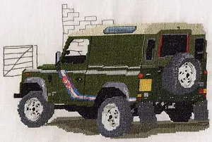 Landrover Defender counted cross stitch kit or chart 14s aida - Picture 1 of 5