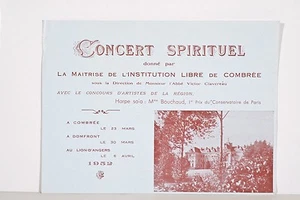 Programme Concert Requiem FAURE Maitrise Collège de COMBREE 1952 Abbé Clavereau - Foto 1 di 1