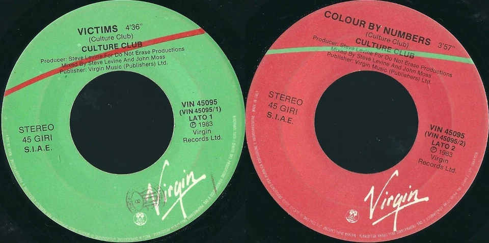 Record 45 RPM Culture Club - Victims Colour by Numbers §§§ - Image 1 of 1